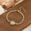 Brass Micro Pave Clear Cubic Zirconia Link Bracelets LS-BJEW-Z082-03G-03-1