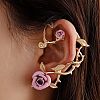 Alloy Rose Climber Wrap Around Stud Earrings for Women EJEW-A096-01E-1