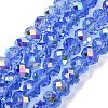 Electroplate Transparent Glass Beads Strands EGLA-A046-01C-20-1