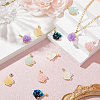 12Pcs 6 Colors UV Plating Brass Pendants KK-BBC0018-81-3