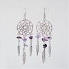 Natural Amethyst Dangle Earrings EJEW-JE02104-03-1
