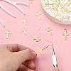 50Pcs 10 Styles 304 Stainless Steel Tiny Cross Charms STAS-CJ0002-25-3