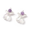 Natural Amethyst AB Color Acrylic Pendants PALLOY-TA00001-01-1