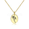 Brass Birth Month Flower Pendant Necklace HUDU-PW0001-034G-1-1
