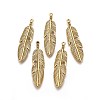 Tibetan Style Alloy Feather Big Pendants X-TIBEP-A12720-AG-RS-2