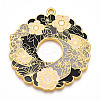 Rack Plating Alloy Enamel Big Pendants ENAM-N056-394-G-2