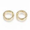 Brass Micro Pave Clear Cubic Zirconia Twister Clasps X-ZIRC-S067-119-NF-1