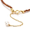 Natural Garnet Bead Bracelets BJEW-E098-09G-3