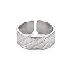 Non-Tarnish 304 Stainless Steel Grooved Wide Band Open Cuff Ring for Women RJEW-N038-046P-1