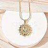 304 Stainless Steel Micro Pave Clear Cubic Zirconia Pendant Necklaces for Women LS-NJEW-Z103-01G-09-3