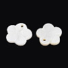 Natural Freshwater Shell Carved Flower Charms SHEL-N038-10-2