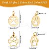 24Pcs 2 Style 304 Stainless Steel Pendants STAS-UN0032-32-5