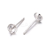 925 Sterling Silver Stud Earring Findings X-STER-K167-027B-S-1