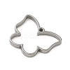 Butterfly 304 Stainless Steel Open Back Bezel Pendants STAS-K279-03B-P-2