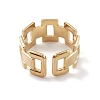 Ion Plating(IP) 304 Stainless Steel Hollow Out Rectangle Open Cuff Rings for Women RJEW-G285-55G-3