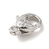 Brass Micro Pave Clear Cubic Zirconia Lobster Claw Clasps LS-KK-K371-11B-P-2