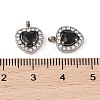 304 Stainless Steel Cubic Zirconia Pendants STAS-A076-02P-04-3