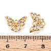 Brass Pave Clear Cubic Zirconia Links/Connector Charms KK-T077-69G-3