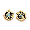 304 Stainless Steel and Natural Turquoise Pendants STAS-T070-08G-1