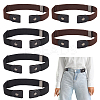 6Pcs 2 Colors Canvas Elastic Invisible Belt with Alloy Buckles AJEW-FG0003-99-1
