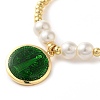 Adjustable Flat Round with Holy Virgin Charms Bracelet BJEW-Z073-01G-02-2