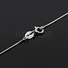 Anti-Tarnish Trendy Unisex Rhodium Plated 925 Sterling Silver Snake Chain Necklaces STER-M034-B-08-1