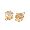 Brass Pave Clear Cubic Zirconia Connector Charms KK-S531-15G-2