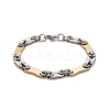 PVD Vacuum Plating 201 Stainless Steel Bar Link Chain Bracelets STAS-E160-01GP-1
