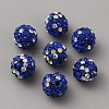 Polymer Clay Rhinestone Beads FIND-WH0419-40H-1