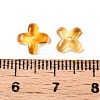Transparent Spray Painted Glass Beads GLAA-R211-06-C07-3