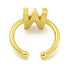 Rack Plating Brass Open Cuff Rings for Women RJEW-F162-01G-W-3