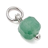 100Pcs 10 Styles Natural Stone Faceted Cube Charms PALLOY-JF04520-01-5