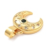 Moon Theme Rack Plating Brass Micro Pave Cubic Zirconia Pendants KK-Z071-52G-05-2