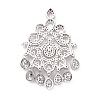 Eco-friendly Brass Micro Pave Clear Cubic Zirconia Big Pendants KK-D079-01P-2