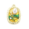 Alloy Enamel Pendants ENAM-R001-02G-02-1