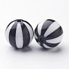 Colorful Stripe Chunky Bubblegum Acrylic Beads SACR-ZX010-9-2
