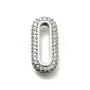 Brass Micro Pave Clear Cubic Zirconia Oval Linking Rings KK-Z093-43P-1