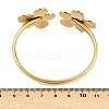 304 Stainless Steel Flower Cuff Bangles for Women LS-BJEW-A154-02B-G-3