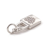 Brass Micro Pave Clear Cubic Zirconia Pendants ZIRC-F132-51P-3