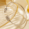 Fashionable Geometric Octagon Rectangle Brass Cubic Zirconia Cuff Bracelets QR7673-5