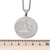 201 Stainless Steel Flat Round Buddhist Meditation Yoga Pendant Necklaces LS-NJEW-K283-33P-3
