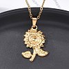 304 Stainless Steel Flower Pendant Necklaces NJEW-H059-30C-G-2
