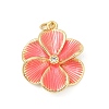 Brass Pave Cubic Zirconia with Enamel Pendants KK-U062-42G-01-1