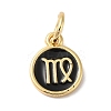 Real 18K Gold Plated Brass Enamel Charms KK-L216-001G-L-2