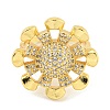 Helm Clear Cubic Zirconia Open Cuff Ring RJEW-L121-026G-2
