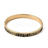 304 Stainless Steel Black Enamel Animal Skin Print Hinged Cuff Bangles for Women SA-CBAC920-02G-4