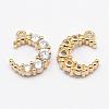 Brass Micro Pave Grade AAA Cubic Zirconia Charms ZIRC-P029-02G-NR-1