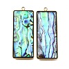 304 Stainless Steel Pave Natural Paua Shell Pendants STAS-Z125-01A-G-1