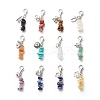 Natural & Synthetic Gemstone Chip Pendant Decorations HJEW-CJ00028-1