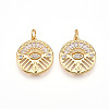 Brass Micro Pave Cubic Zirconia Pendants ZIRC-T016-21-1